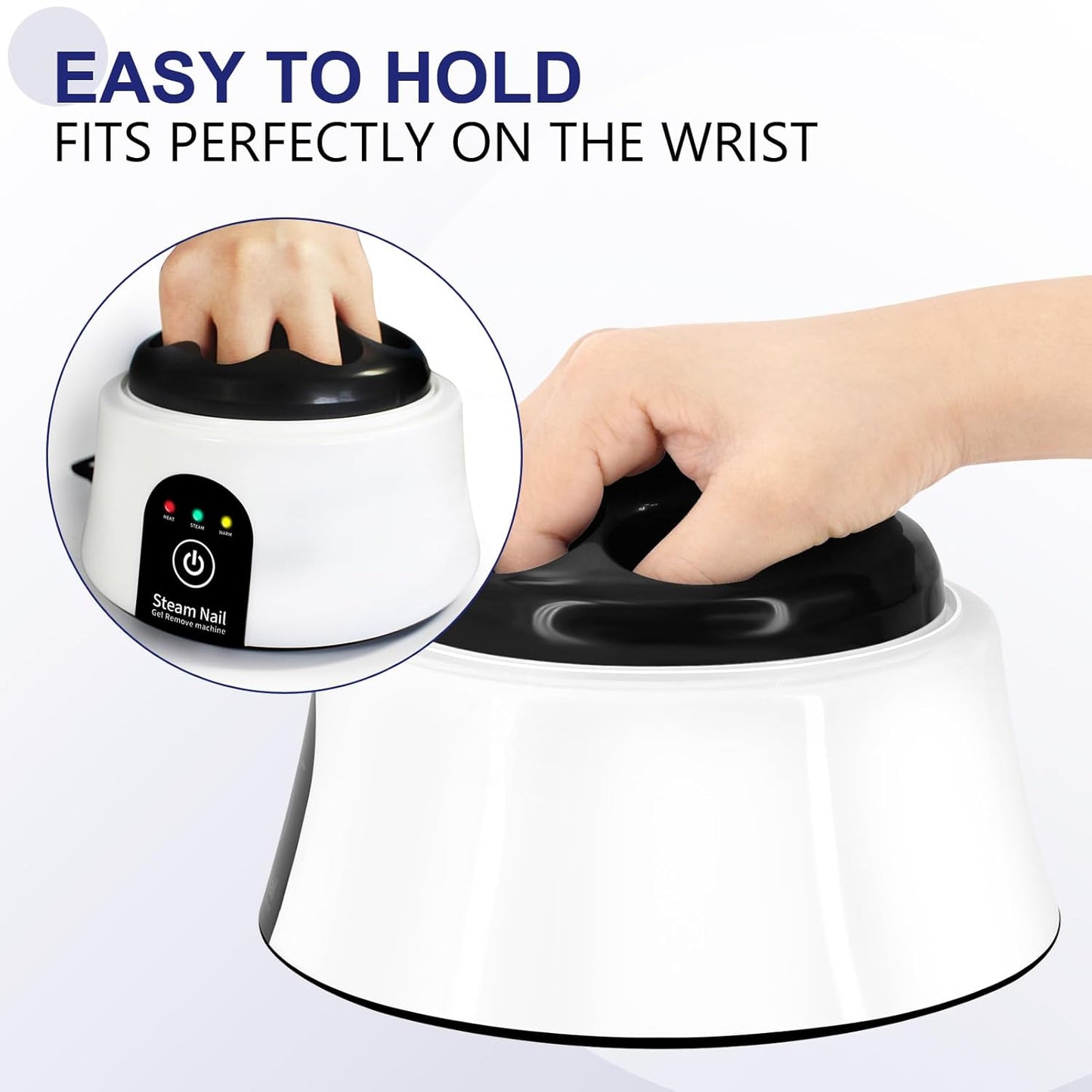 Electric Nail Soaking Bowl, Nail Soak off Bowl Manicure Nail Soaker with Color Cuticle Pusher for Gel Acrylic Nail Remover